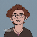 A picrew of a white person with curly medium-length hair